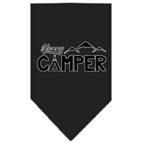 Happy Camper Screen Print Bandana Black Small