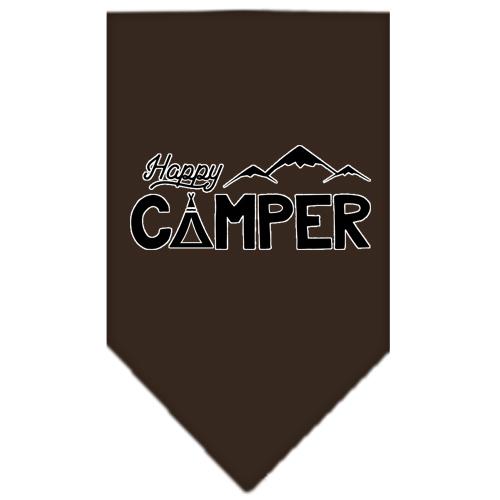 Happy Camper Screen Print Bandana Cocoa Small