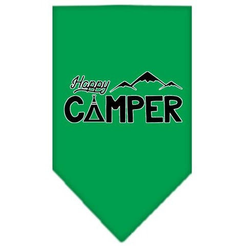 Happy Camper Screen Print Bandana Emerald Green Small