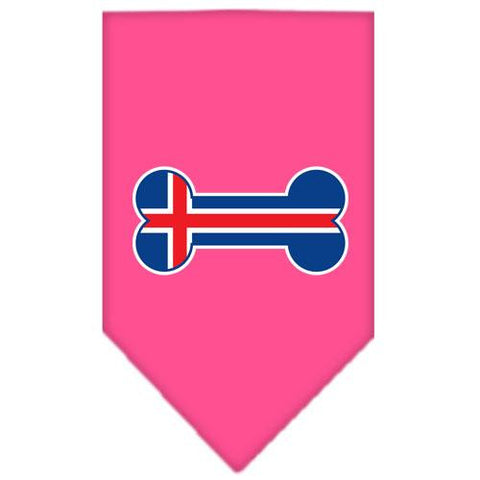 Bone Flag Iceland  Screen Print Bandana Bright Pink Small