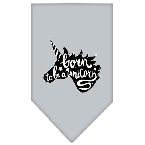 Born To Be A Unicorn Screen Print Bandana Grey Large