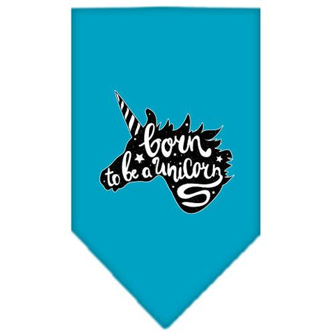 Born To Be A Unicorn Screen Print Bandana Turquoise Large