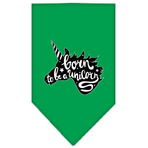 Born To Be A Unicorn Screen Print Bandana Emerald Green Small