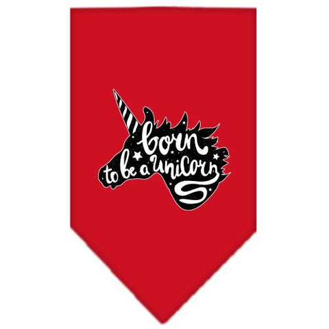 Born To Be A Unicorn Screen Print Bandana Red Small