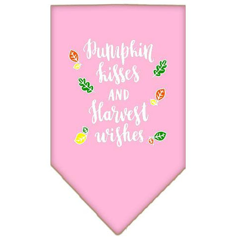 Pumpkin Kisses Screen Print Bandana Light Pink Large