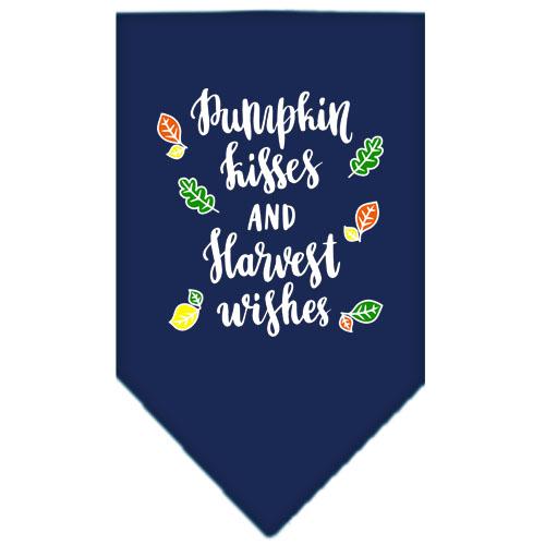 Pumpkin Kisses Screen Print Bandana Navy Blue Large