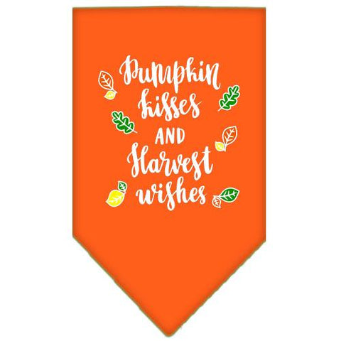 Pumpkin Kisses Screen Print Bandana Orange Large