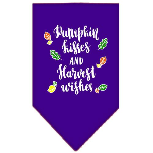 Pumpkin Kisses Screen Print Bandana Purple Large