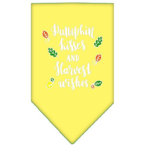 Pumpkin Kisses Screen Print Bandana Yellow Large