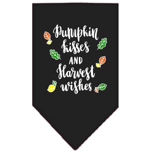 Pumpkin Kisses Screen Print Bandana Black Small