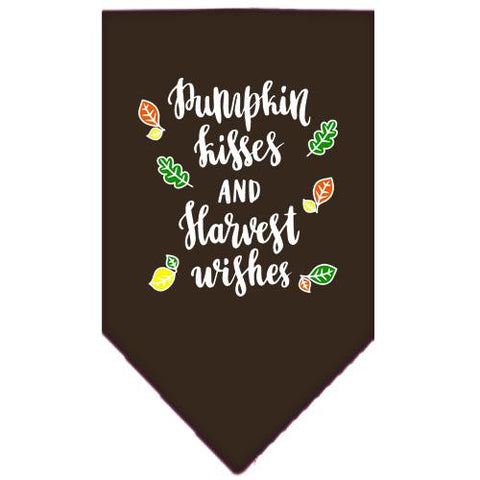 Pumpkin Kisses Screen Print Bandana Brown Small