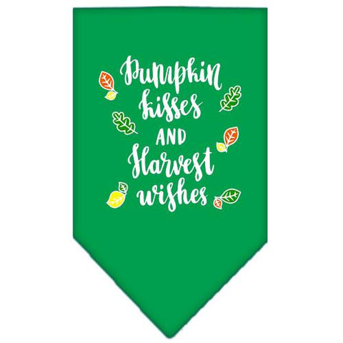 Pumpkin Kisses Screen Print Bandana Emerald Green Small