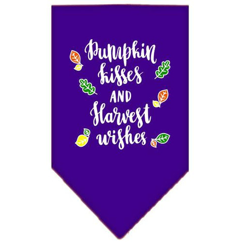 Pumpkin Kisses Screen Print Bandana Purple Small