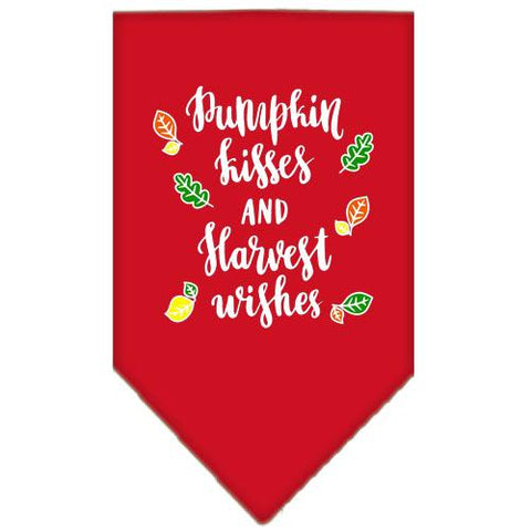 Pumpkin Kisses Screen Print Bandana Red Small