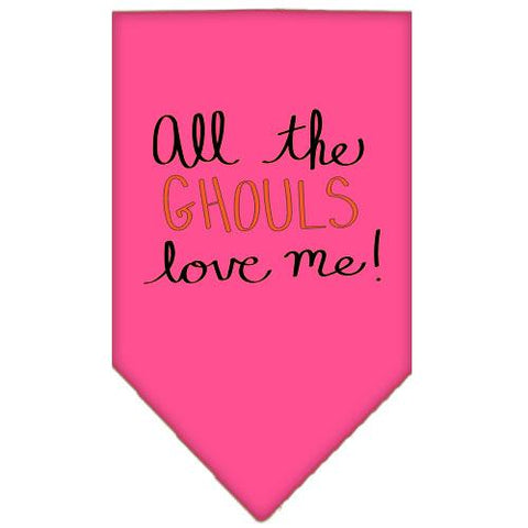 All The Ghouls Screen Print Bandana Bright Pink Large