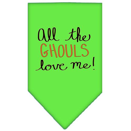 All The Ghouls Screen Print Bandana Lime Green Large