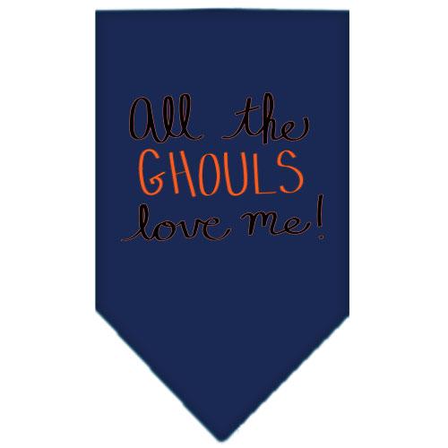 All The Ghouls Screen Print Bandana Navy Blue Large