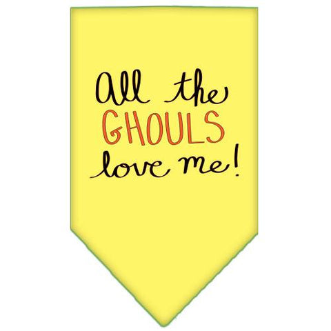 All The Ghouls Screen Print Bandana Yellow Large