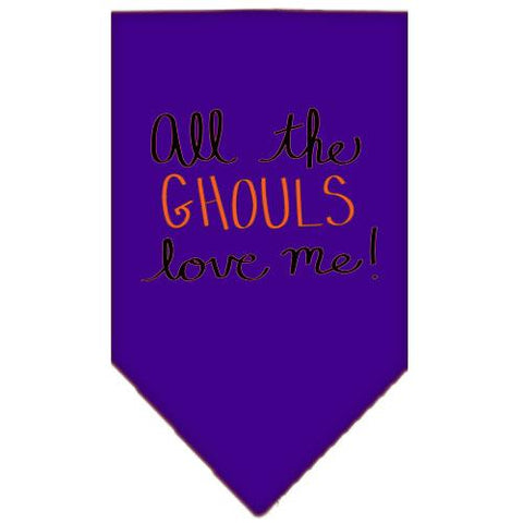 All The Ghouls Screen Print Bandana Purple Small