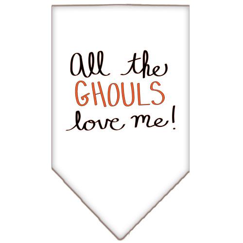 All The Ghouls Screen Print Bandana White Small