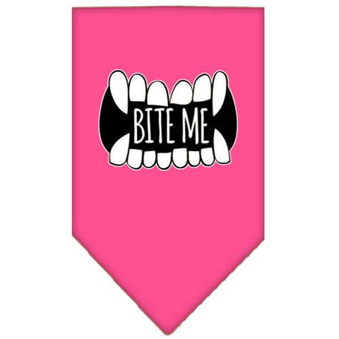 Bite Me Screen Print Bandana Bright Pink Small