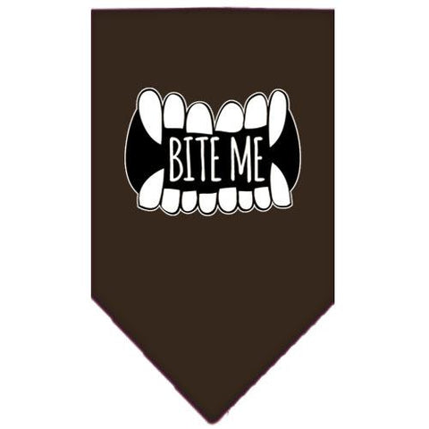 Bite Me Screen Print Bandana Brown Small