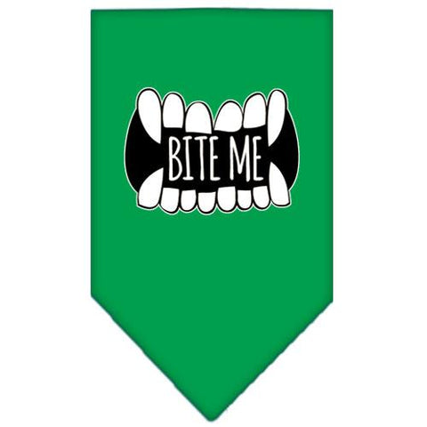 Bite Me Screen Print Bandana Emerald Green Small