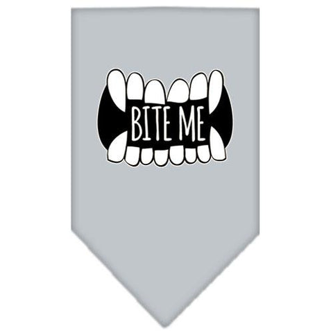 Bite Me Screen Print Bandana Grey Small