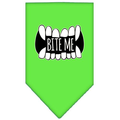 Bite Me Screen Print Bandana Lime Green Small