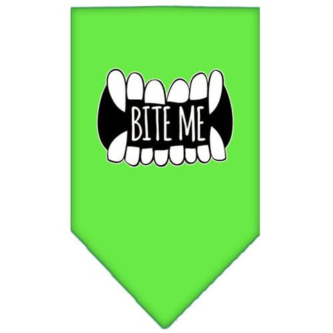 Bite Me Screen Print Bandana Lime Green Small