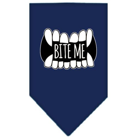 Bite Me Screen Print Bandana Navy Blue Small