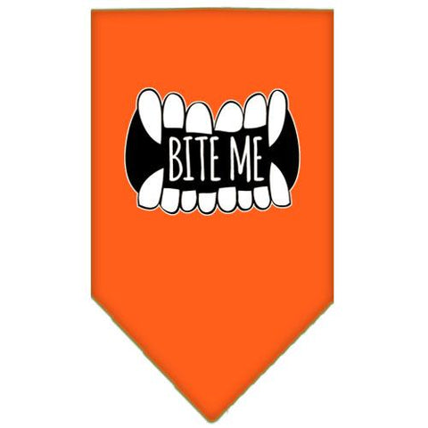 Bite Me Screen Print Bandana Orange Small