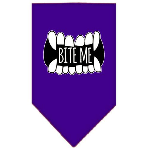 Bite Me Screen Print Bandana Purple Small