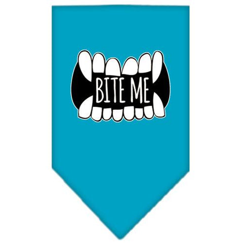 Bite Me Screen Print Bandana Turquoise Small