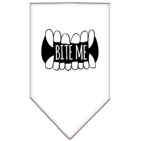 Bite Me Screen Print Bandana White Small