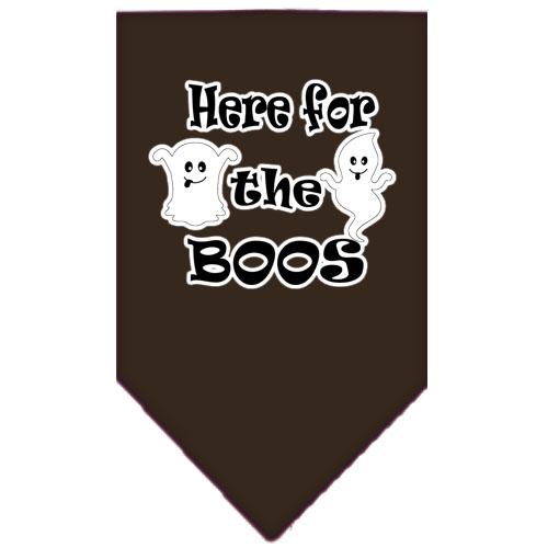 Here For The Boos Screen Print Bandana Brown Large