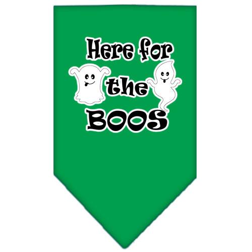 Here For The Boos Screen Print Bandana Emerald Green Large