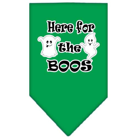 Here For The Boos Screen Print Bandana Emerald Green Large