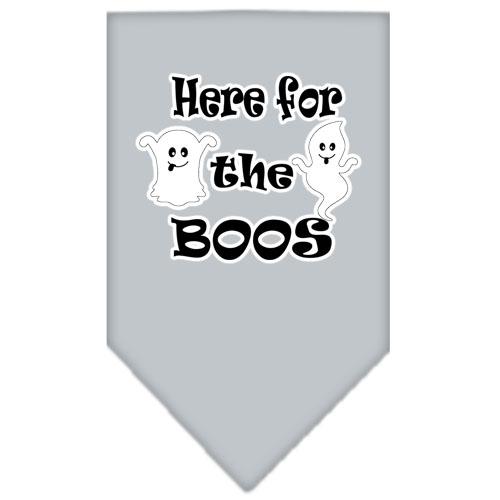 Here For The Boos Screen Print Bandana Grey Large