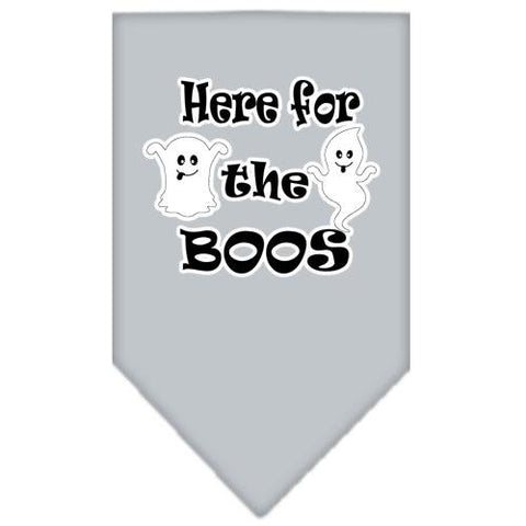 Here For The Boos Screen Print Bandana Grey Large