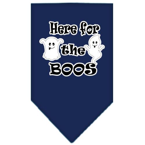 Here For The Boos Screen Print Bandana Navy Blue Large