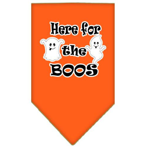 Here For The Boos Screen Print Bandana Orange Large