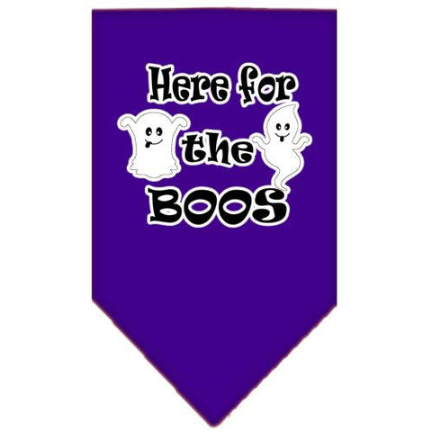 Here For The Boos Screen Print Bandana Purple Large