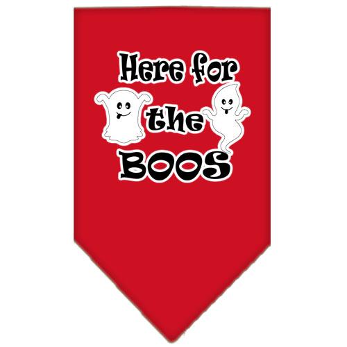 Here For The Boos Screen Print Bandana Red Large