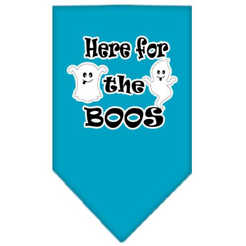 Here For The Boos Screen Print Bandana Turquoise Large