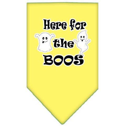 Here For The Boos Screen Print Bandana Yellow Large