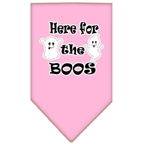 Here For The Boos Screen Print Bandana Light Pink Small