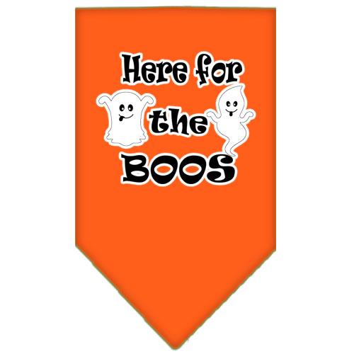 Here For The Boos Screen Print Bandana Orange Small