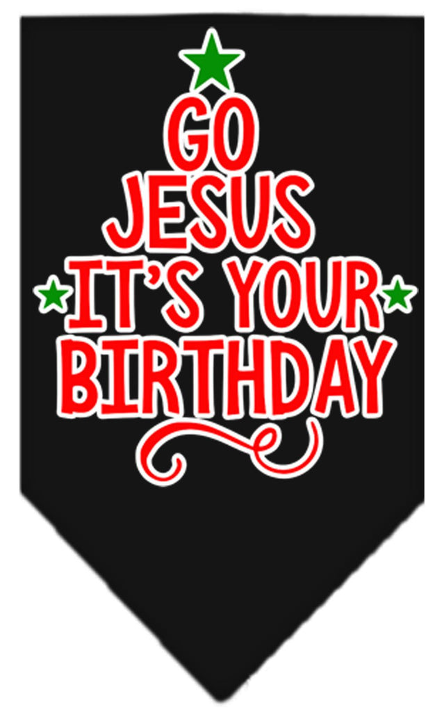 Go Jesus Screen Print Bandana Black Large