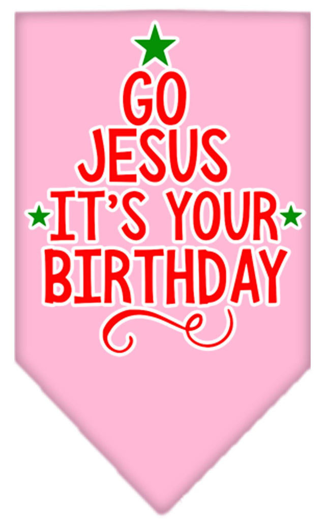 Go Jesus Screen Print Bandana Light Pink Large